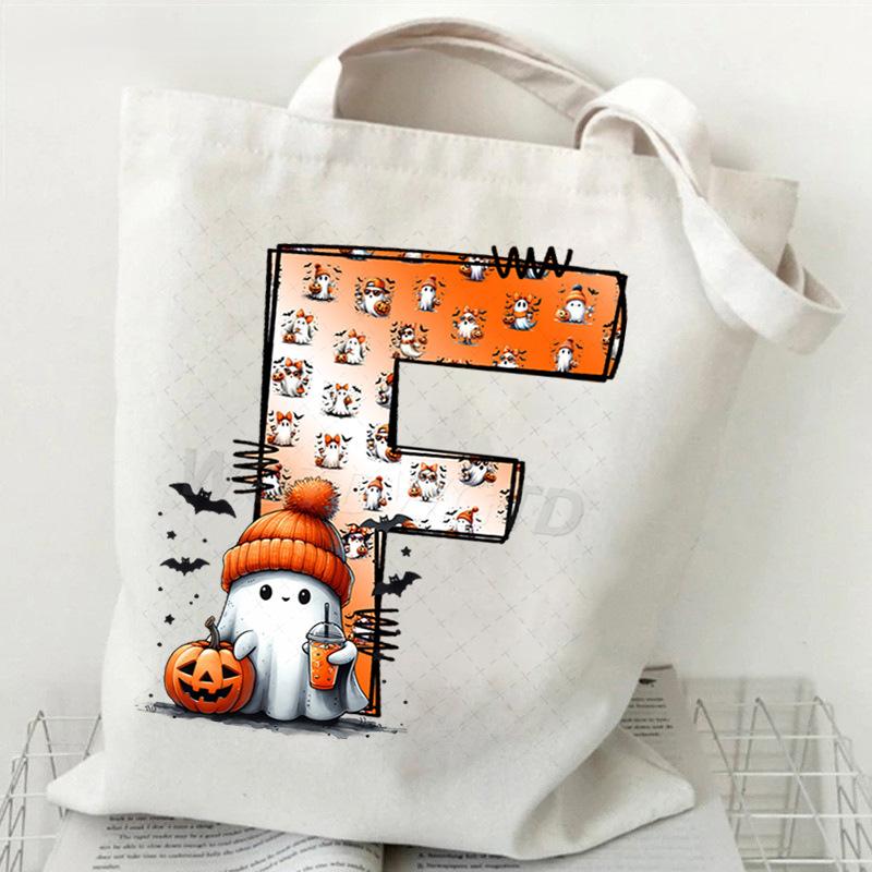New Halloween 26 Letter Print Fashion Shoulder Bag Multi-function Portable Handbag Casual Versatile