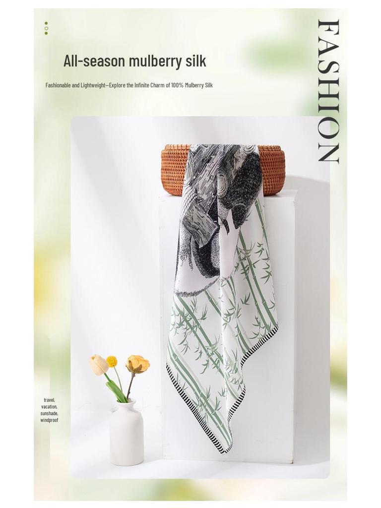 Autumn Red Panda Print Scarf: Cute Decorative Neck Warmer & Sunshade