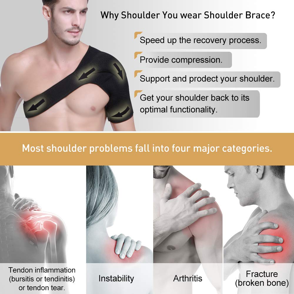 Schulterstützbandage für Männer und Frauen, verstellbare Passform, Schulterbandage