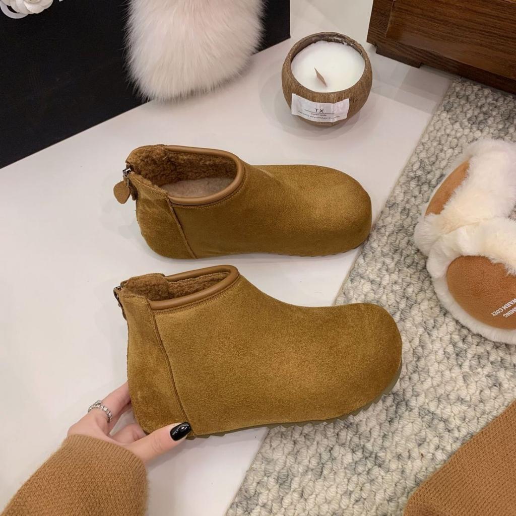 Not tired frosted feet soft sole casual short boots college style daily cotton shoes spring and autumn Korean version