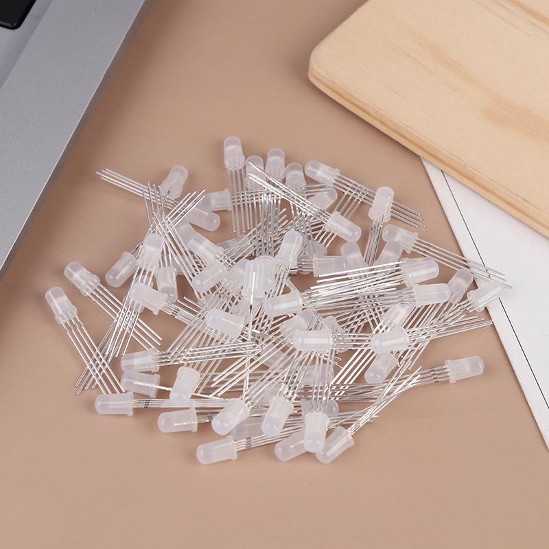 50Pcs 5Mm Full-Color Led Rgb Red/Green/Blue Common Cathode/Anode Four Feet Transparent Highlight Color Light 5Mm Diode Colorful