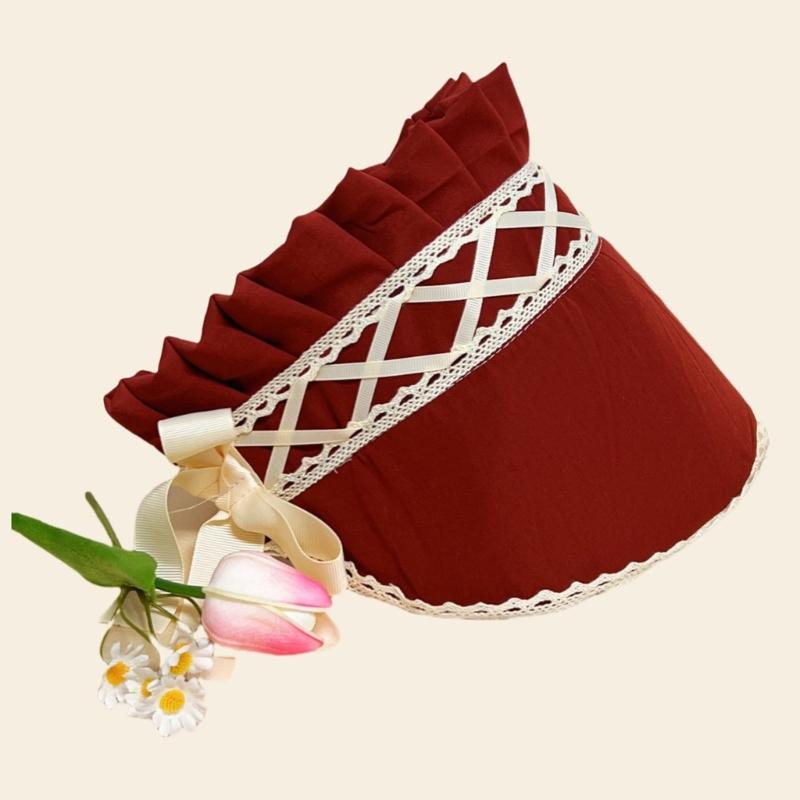 Lace Bowknot Bonnet Hat Soft Comfortable Costume Hat Cosplay Headwear For Women Seasonal Holiday Photography Accessories