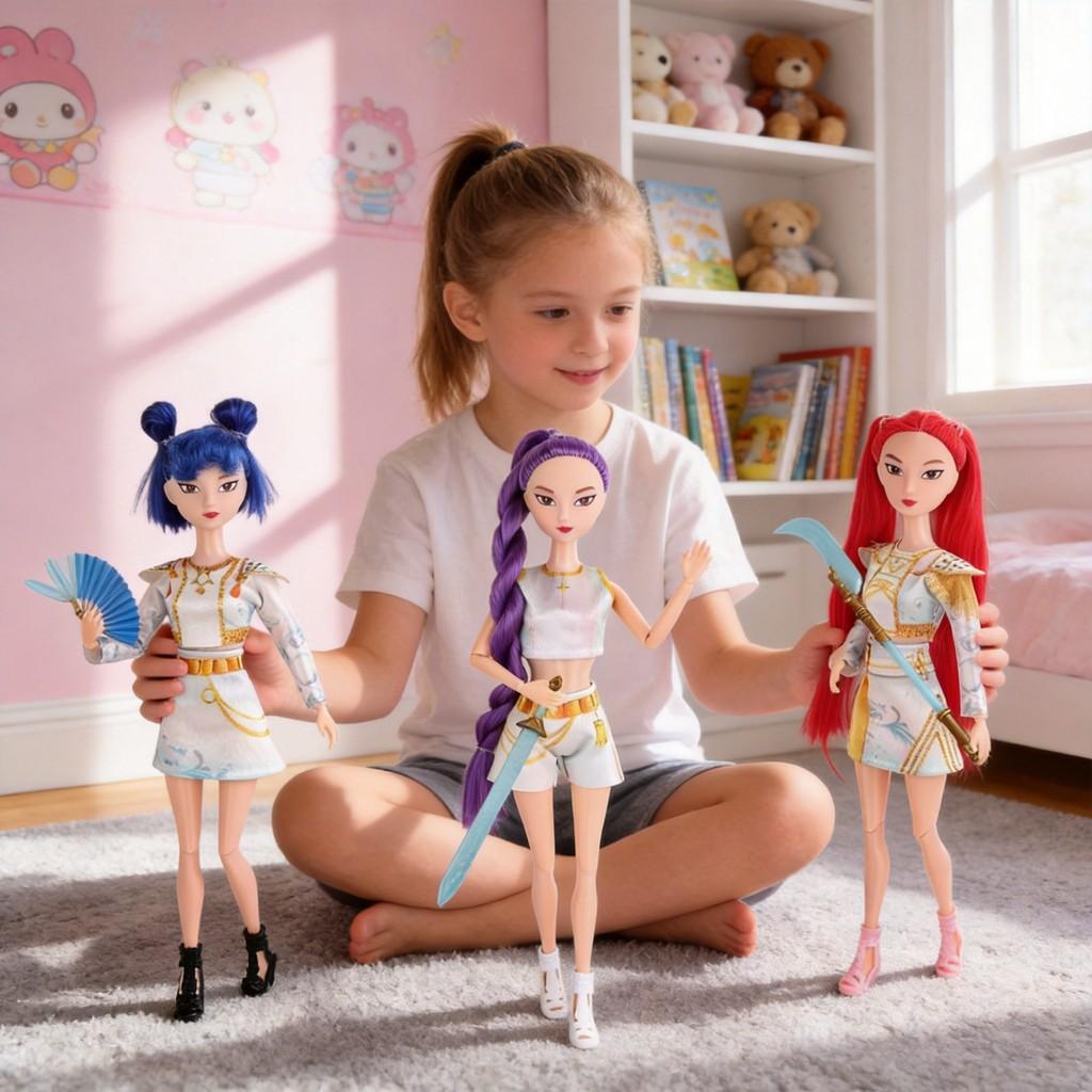 Kpop Demon Hunters Rumi Mira Zoey Articulated Doll With Led Lights And Music For Collectors
