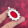 Red Coral Handmade Gemstone Pendant, 925 Solid Sterling Silver Pendant Antique Jewelry, For Engagement Gift