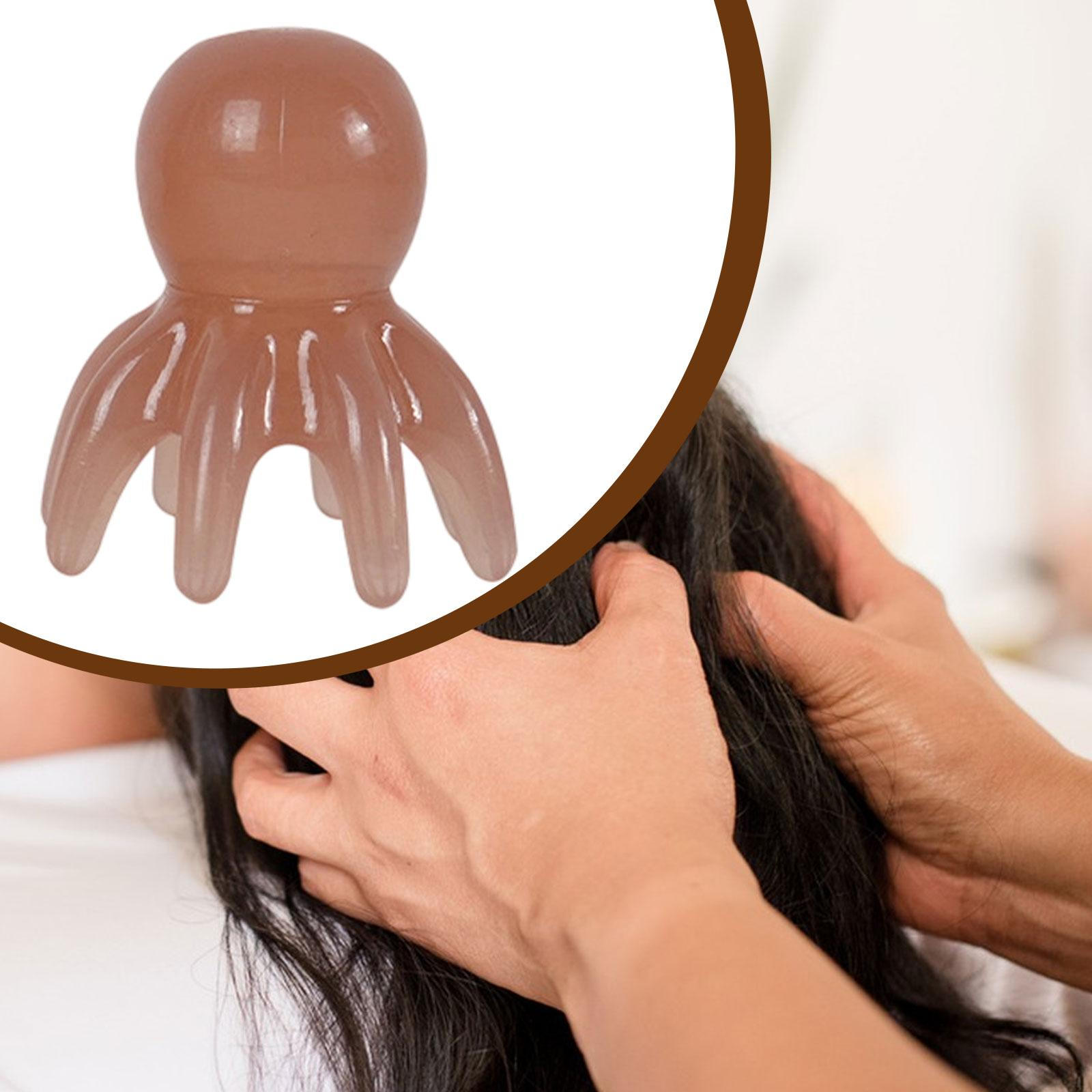 

Head Massage Comb Acupressure Comfortable Grip Portable Men Women Ergonomic Cute Scalp світло-коричневого кольору