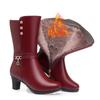 Women High Boots Autumn New Comfort Thick Heel Side Zipper Pointed Fashion High Heel Shoes Female Thick Plush Warm Winter Boots