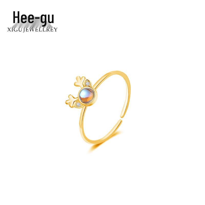Higu J0130 Кольцо Рождественский Лес из Серебра S925 с Рогами Ювелирное Изделие