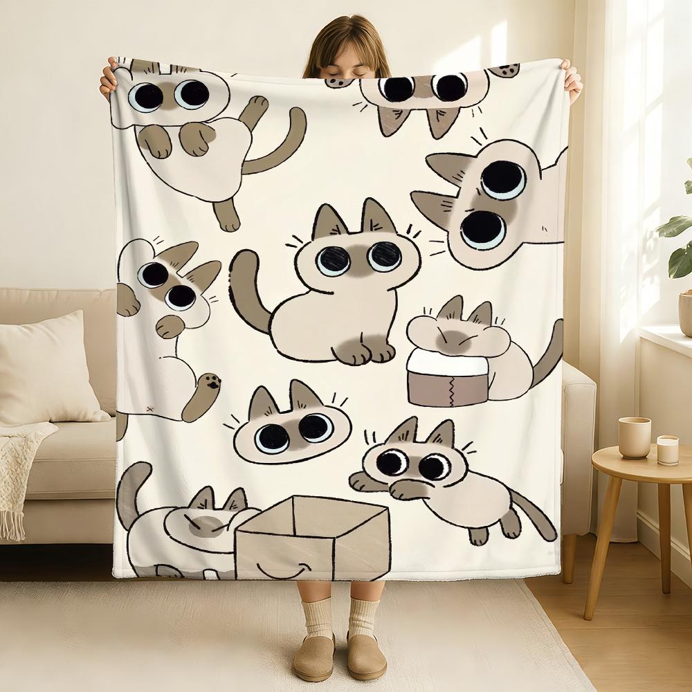 Cartoon Cute Nobeko xiaodouni Blanket Soft and Skin Friendly For Couch Bed Napping Bedspread All Seasons Comforter