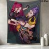 Kpop Demon Hunters Wall Tapestry Aesthetic Wall Hanging Printed Fabric Blanket Decorative Tapestries For Bedroom Living Room Home Decor