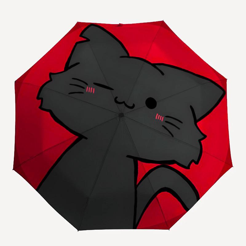 

1pc Cat Pet Automatic Open/close Folding Compact Umbrella, 8-Rib Sturdy Canopy, Lightweight Portable, Everyday Use, Gift, Outdoor Umbrella, Travel Ess