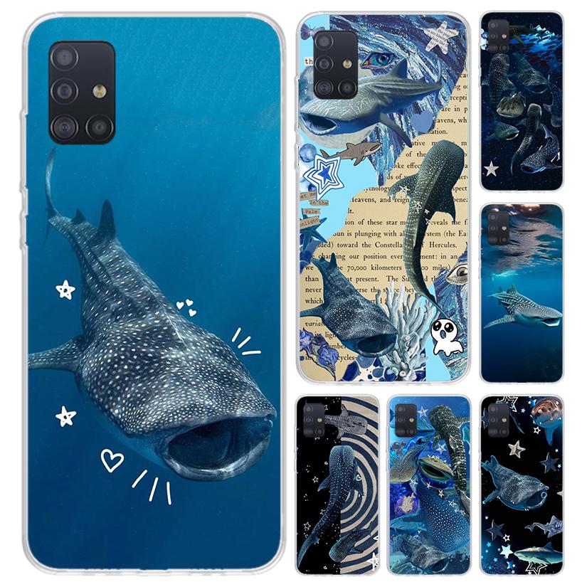 Ocean Whale Shark Phone Case for Samsung Galaxy A52 A32 A22 A12 A02S A50S A30S A10S Note 20 Ultra 10 Plus S10 A31 A20 A71 A72 Ga
