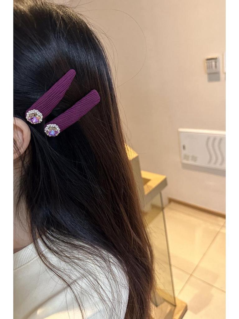 Korean High-End Rhinestone Hair Clip: Chic Bangs Pin for Women