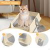 Stainless Steel Litter Box with Cat Shovel Container Large Gray