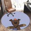 Charming Cartoon Bear Chair Mat - Round Carpet for Home Decor, Office Use, Gift Idea for Any Room0481b