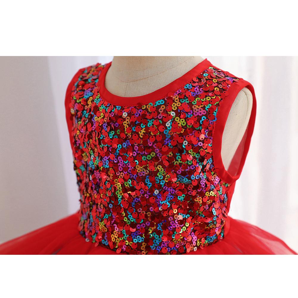 Little Girl's Gown Dresses Colorful Girls Puffy  Melaleuca Contrast Color Sparkling Kids Birthday Dress Elegant Soft Party Dress Ball Gown for Girls