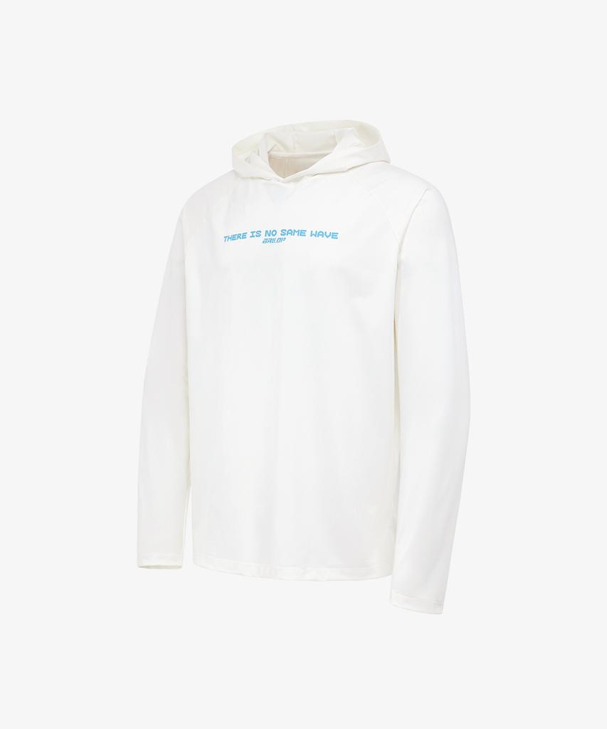 Baellob Unisex Ocean Wave Hooded Rash Guard Off-White