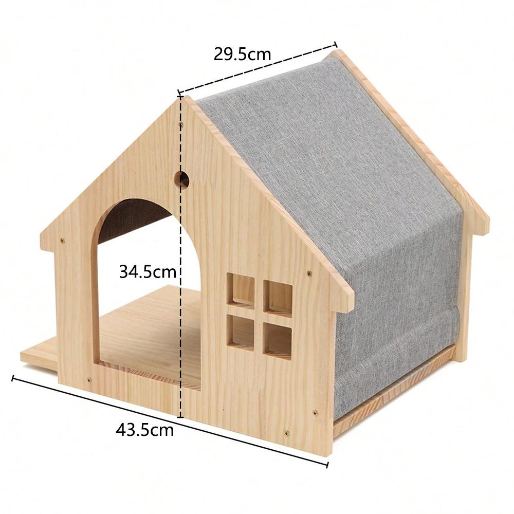 Cat Wall Furniture Wall-Mounted Cat Climbing Frame Tree Tower Plush Hammock House Sisal Scratching Post Indoor Cats Playground