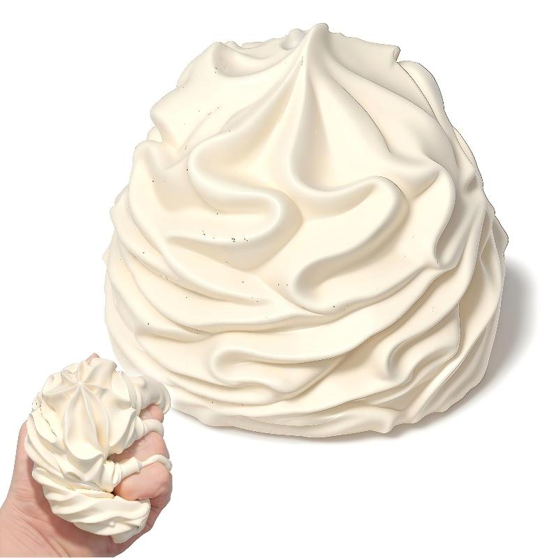 Stress Relief Sensory Toy Cute Smiling Face Cream Roll Slow Rebound Soft Squeeze Toy for Office Worker Desk Decoration