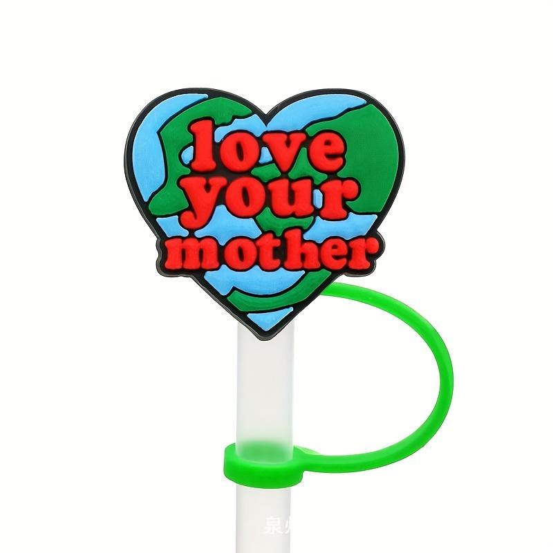 New 8PCS Cartoon Straw Decorations – Sweet Silicone Straw Sleeves, Dust Plugs & Caps for Parties