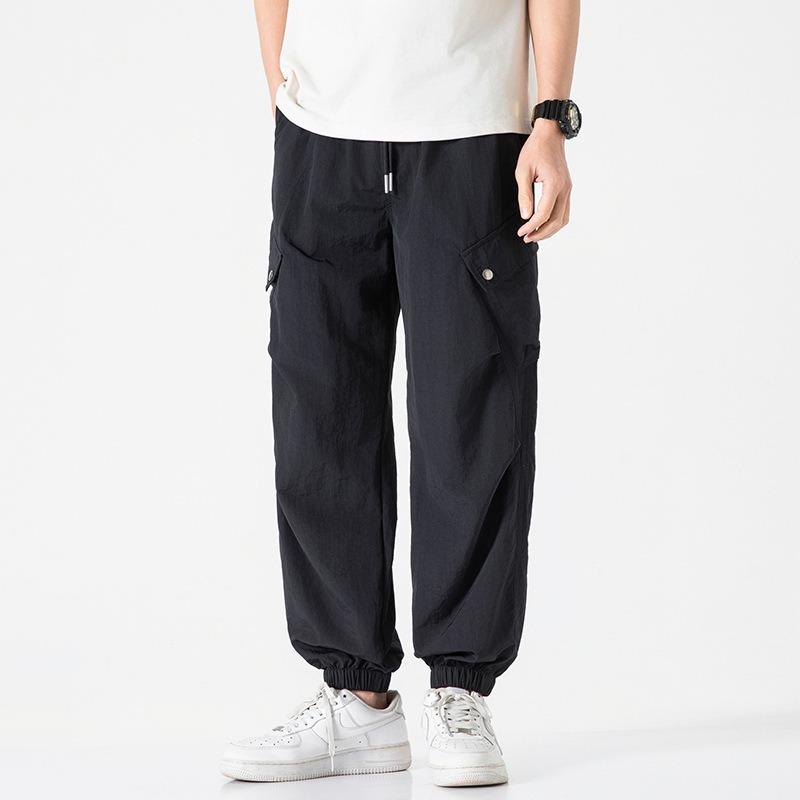 Simple Overalls Summer New Casual Loose Men's Nine-point Pants Retro Trendy Brand Men's High-end Men's Clothing