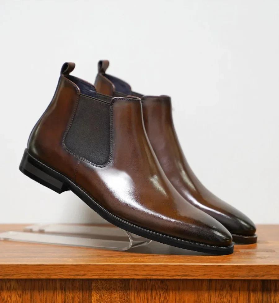New Classic Retro Style Men Boots Autumn Winter Men Boots Elegantes Fashion Design Men Shoes Comfortable Soft Warm Chelsea Boots