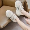 Canvas Shoes Women's Korean Version Platform Muffin Shoes 2025 Summer New Versatile Round Head Lace-up Casual Shoes Breathable Single Shoes