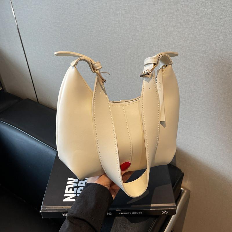 Korean Style Handheld Shoulder Bag For Women Pu Soft Leather Casual Accessory