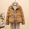 New Winter Fashion Foreign Style Loose Warm White Duck Down Jacket Stand-up Collar Short Thickened Down Jacket Women's Clothing