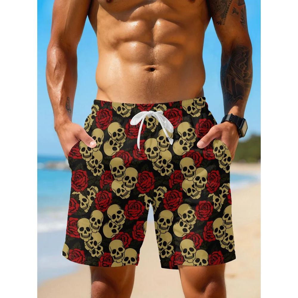 Creative Colorful Summer Leisure Holiday Cool Daily Versatile Shorts Fashionable Comfortable Plus Size Drawstring Loose Men Animal 3D Shorts