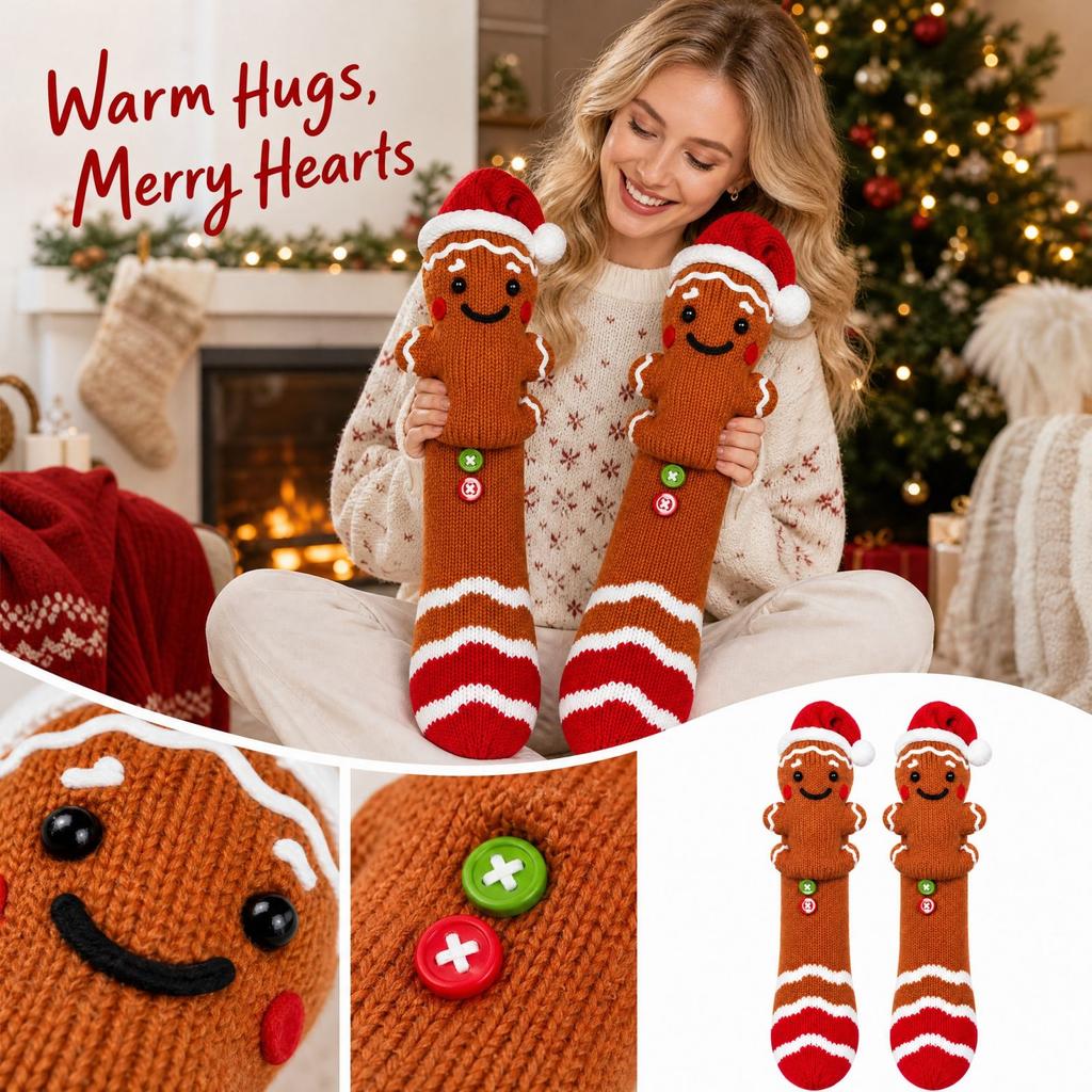 3D Christmas Hugging Stocking Decoration, Festive Holiday Hanging Ornament for Home