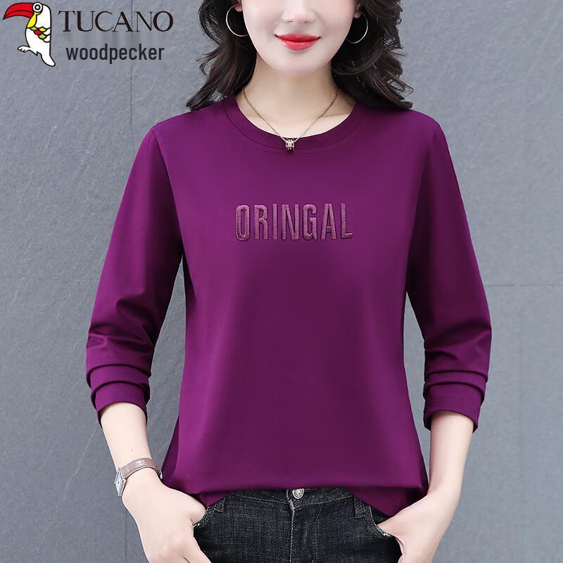 

Woodpecker Women s Embroidered Long-Sleeve Cotton T-Shirt 3XL