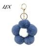 Women Bag Charm Plush Flower Keychain for Handbags, Five-petal Charm, Fluffy Backpack Hanging Accessory Soft