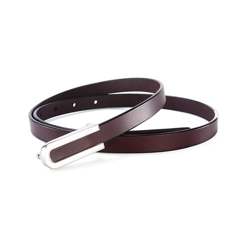 Thin Black Women s Leather Waist Belt for Dresses & Sweaters - Decorative, Versatile, Stylish, Narrow Genuine Leather. 100cm