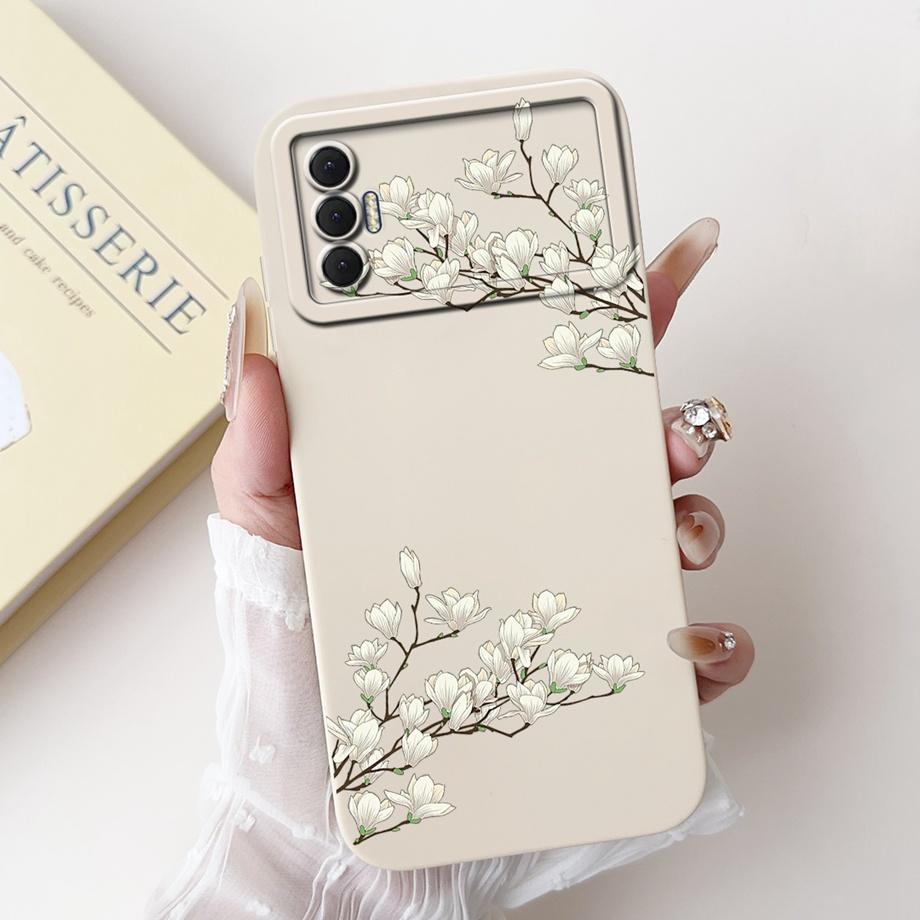 Für Tecno Spark 8P Spark8P 8 P KG7 Hülle Abdeckung Weiches Silikon TPU Blume Schmetterling Girly Mode Malerei Handyhülle Stoßstange Fundas