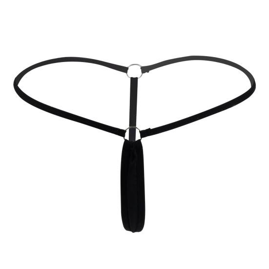 Damen G-String T-förmig Tiny Solid Color Low Waist Hoop Slutty Sexy Antiseptisch Atmungsaktiv