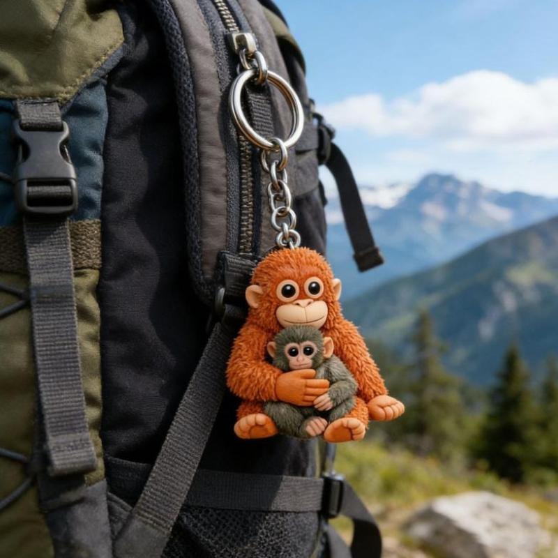 Punch The Monkey Plush Doll Keychain Cartoon Anime Toy Bag Pendant Colleague Desk Ornaments Gift