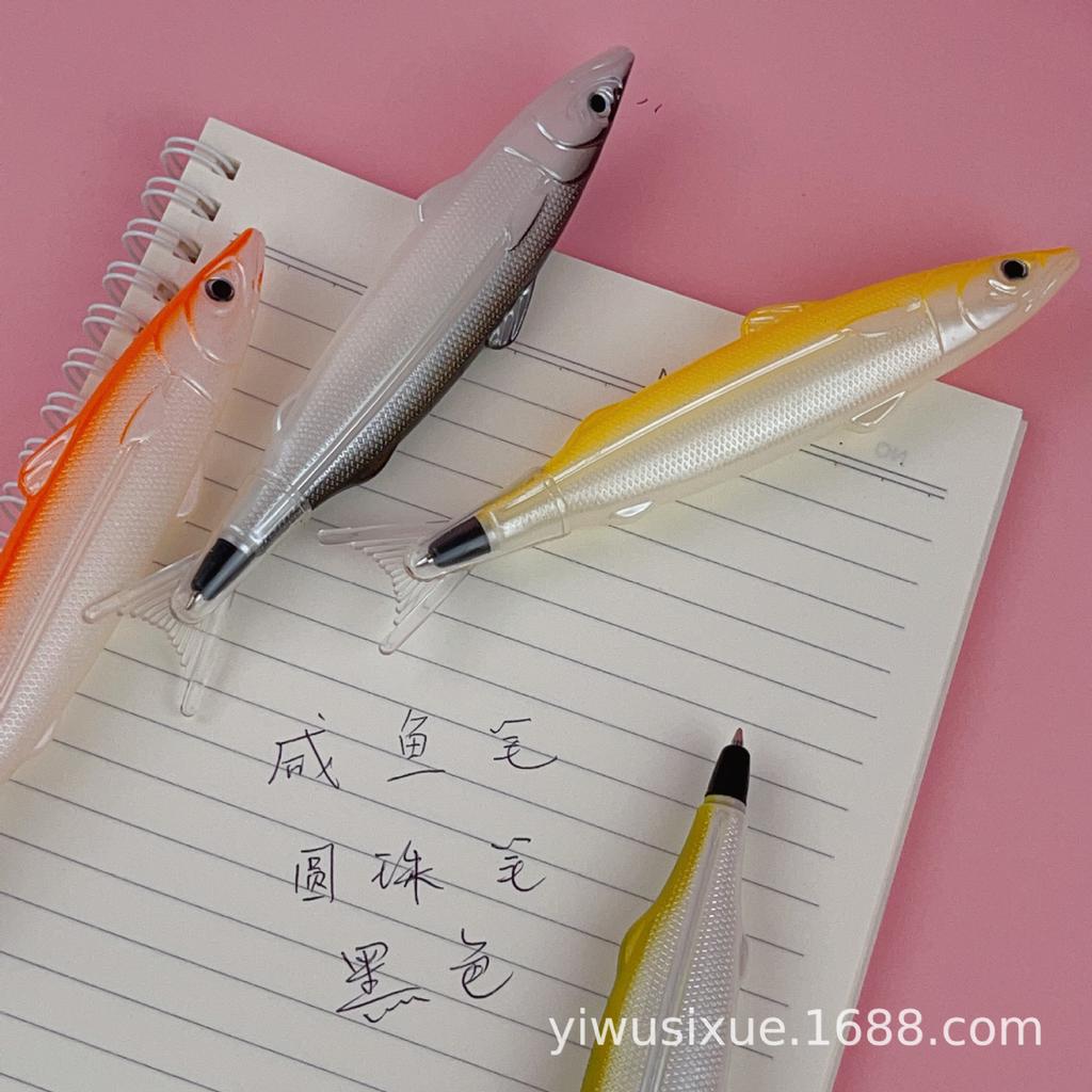 Creative Xianyu Simulation Idle Pen 0.5m Black - Fun Fish-Shaped Ballpoint for Students