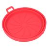 Foldable Fryer Silicone Liner Food Grade High Temperature Resistant Round Fryer Silicone Pot Red Diameter 21CM