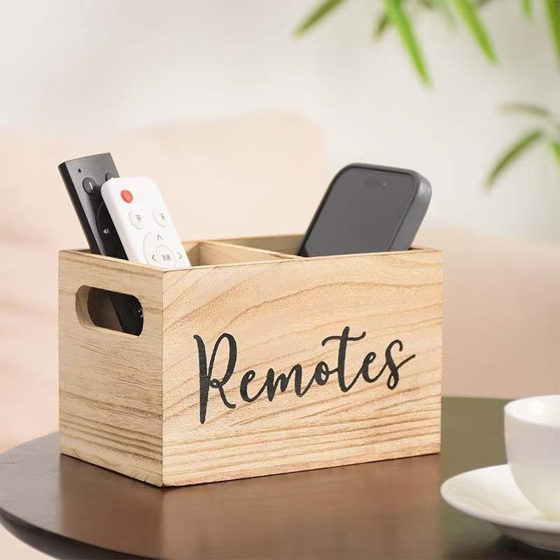 Wooden Compartment Storage Box Living Room Remote Control Storage Wooden Box, Desktop Organizer Box, Kitchen Cutlery Storage Box