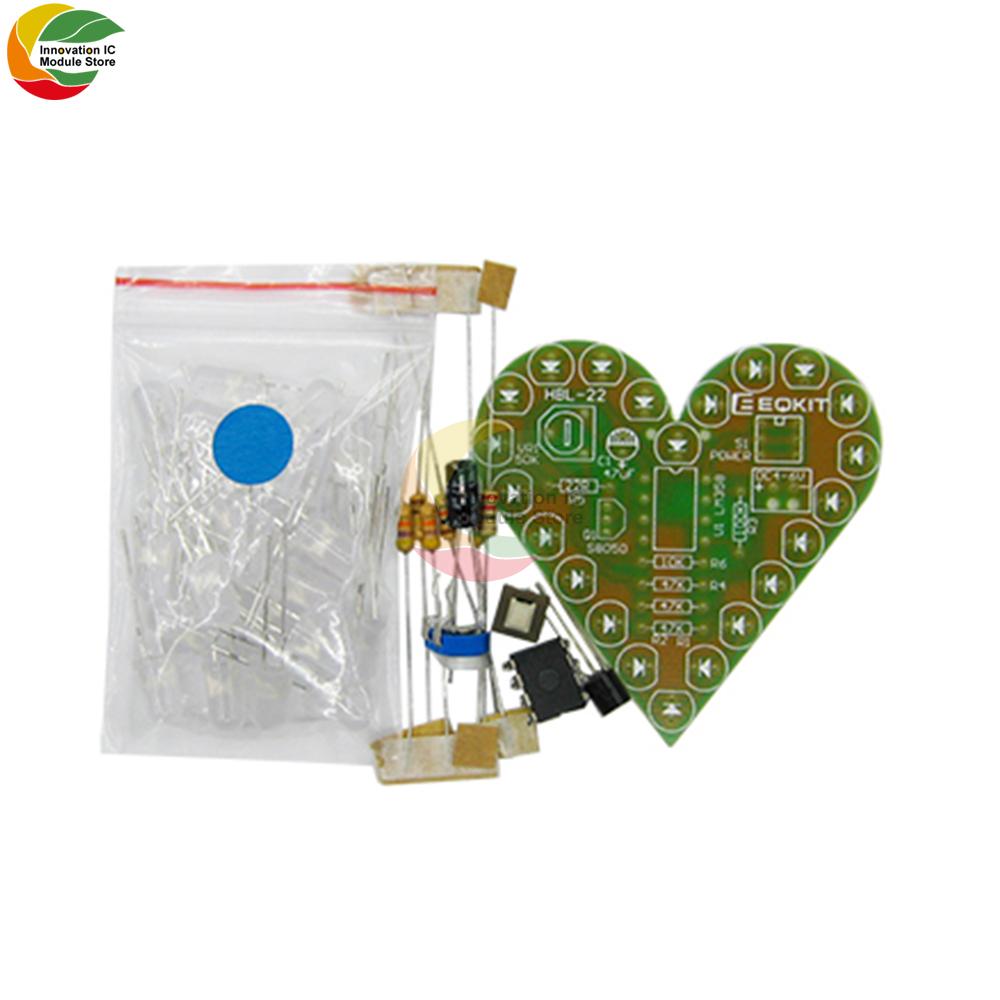 DIY Kit Heart Shape Breathing Lamp Electronic Kit Breathing LED Suite Red White Electronic Production for Learning laboratory