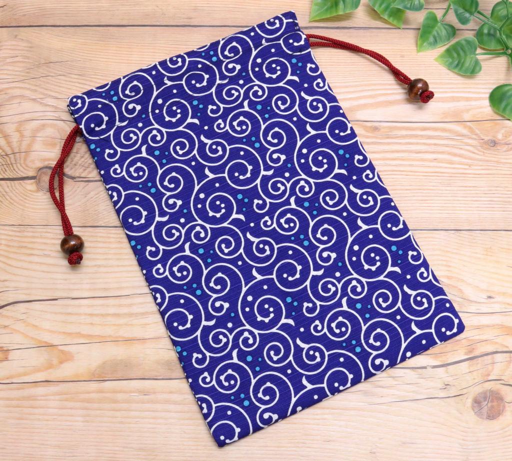 Kyosuke Goshuincho stamp approximately x 18 polka dot arabesque navy traditional Japanese large size Japanese-made (temple/shrine book)