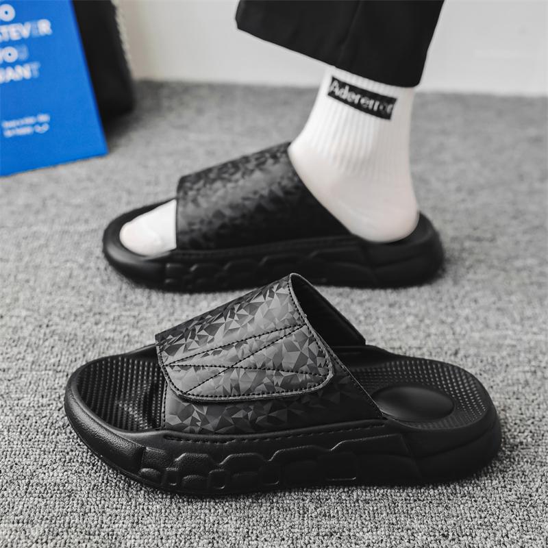 Sliders Men’s  Shoe High Quality Slippers Shoes Men's Sneakers reflect light soft sole Eva Sandals Men's slippers Home Slipper