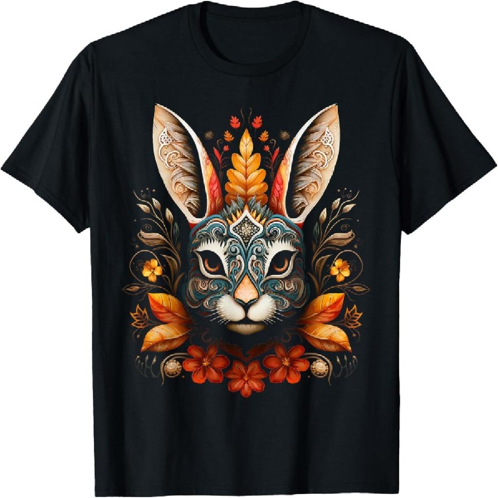Rabbit Animal Motif Artwork Rabbit T-Shirt(1)