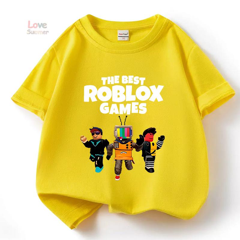Robloxing Kid T-shirt Boys Game Sports Cotton T-shirt Child Cartoon Short Sleeve Casual Street Harajuku Clothes