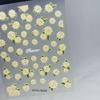 French Manicure Stickers with Irregular Lines and 3D Floral Designs