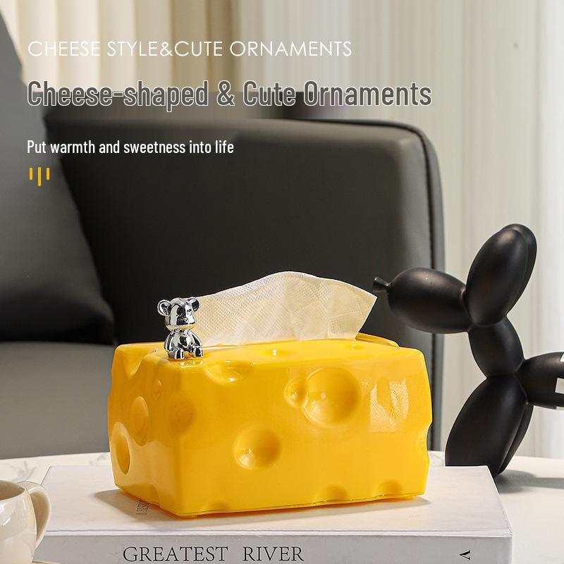 Modern Luxury Tissue Dispenser: Cheese Paper Towel Holder for Living Room and Dining Table Decor