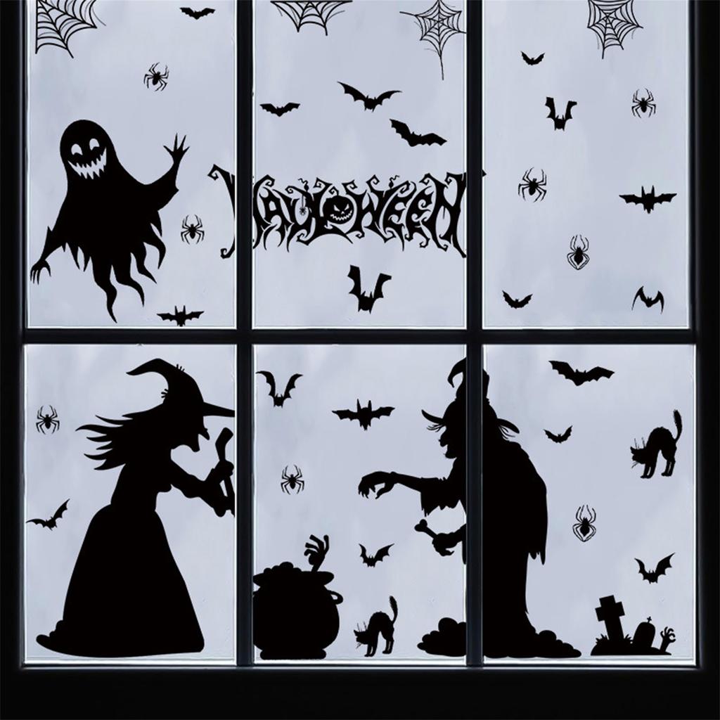 Halloween Window Clings Haunted House Ghost Pumpkin Window Stickers Decals Festive Decorations for Home Party