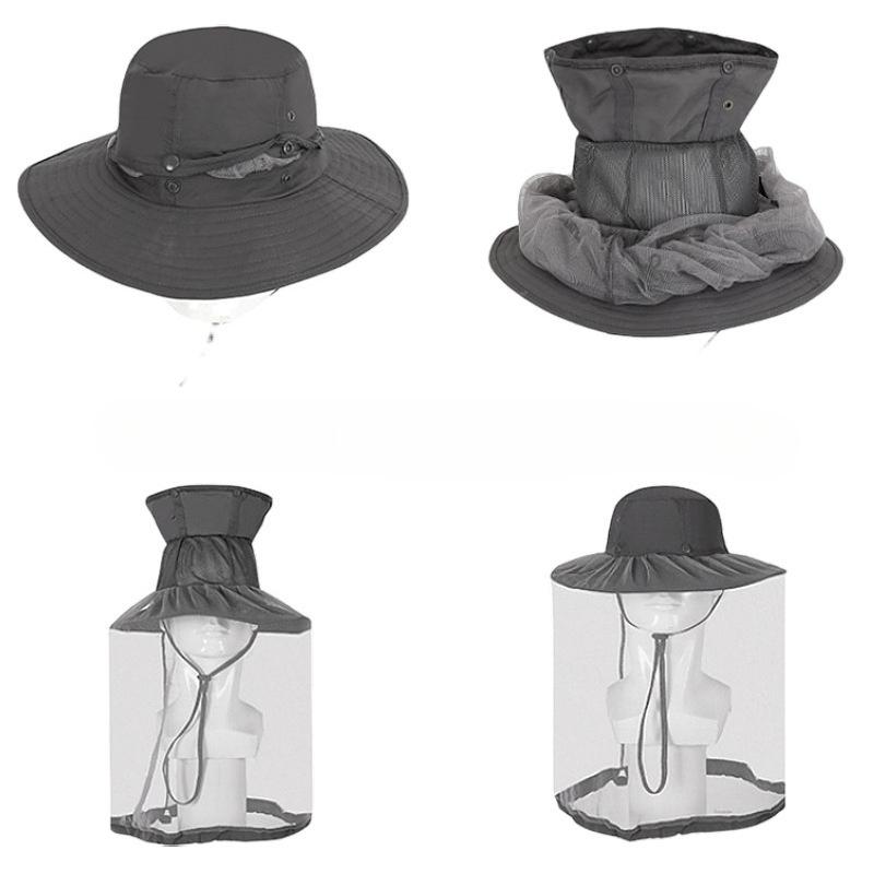 Mosquito and Insect Proof Beekeeping Mesh Fisherman Hat Foldable Bucket Hat UV Protection Summer Beach Sun Hat
