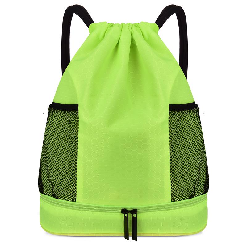 Wet & Dry Separation Waterproof Sports Drawstring Backpack with Double Shoulder Straps for Outdoor & Fitness Activities
