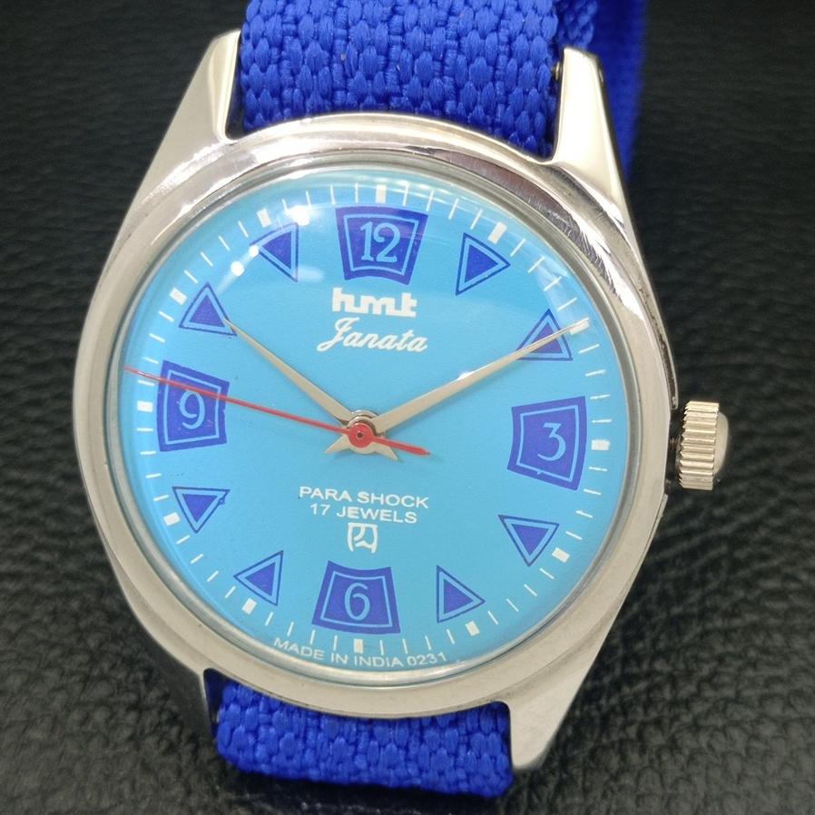 HAND-WINDING HMT JANATA INDIAN MENS SKY BLUE DIAL WATCH a600238-5 N103-a600238
